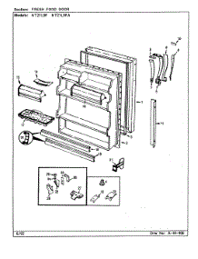05 - Fresh Food Door parts for Admiral Refrigerator NT21L9FA / BA74C from AppliancePartsPros.com
