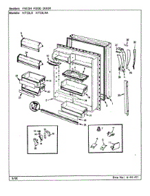 05 - Fresh Food Door parts for Admiral Refrigerator NT23L9A / BA99B from AppliancePartsPros.com