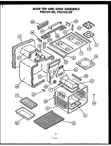 03 - Main Top And Oven Assy parts for Amana Range PHU101-OF / PHU1010OF from AppliancePartsPros.com