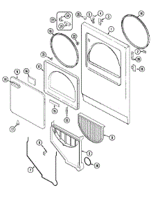 03 - Door parts for Admiral Dryer PYE2000GGE from AppliancePartsPros.com