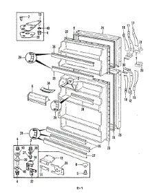 02 - Fresh Food & Freezer Door parts for Magic Chef Refrigerator RB17EN-1A2 / 5C74A from AppliancePartsPros.com