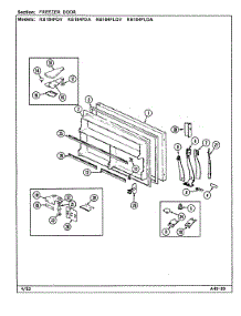 03 - Freezer Door parts for Magic Chef Refrigerator RB184PLDA / DG45A from AppliancePartsPros.com