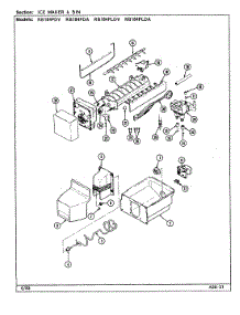 07 - Ice Maker & Bin parts for Magic Chef Refrigerator RB184PLDA / DG45A from AppliancePartsPros.com