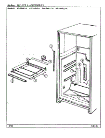08 - Shelves & Accessories parts for Magic Chef Refrigerator RB184RDV / DG46A from AppliancePartsPros.com
