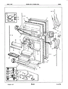 02 - Fresh Food & Freezer Door parts for Magic Chef Refrigerator RB18EA-3AWL / 7B03B from AppliancePartsPros.com