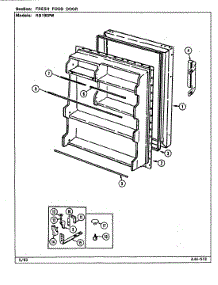 04 - Fresh Food Door parts for Magic Chef Refrigerator RB190PW / DE70A from AppliancePartsPros.com