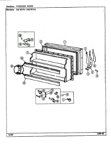 02 - Freezer Door parts for Magic Chef Refrigerator RB191PA / DE77A from AppliancePartsPros.com