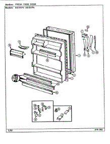 04 - Fresh Food Door parts for Magic Chef Refrigerator RB191PA / DE77A from AppliancePartsPros.com