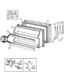 02 - Freezer Door parts for Magic Chef Refrigerator RB192PA / DE72A from AppliancePartsPros.com