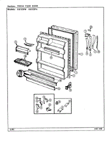 04 - Fresh Food Door parts for Magic Chef Refrigerator RB193PA / DE74A from AppliancePartsPros.com