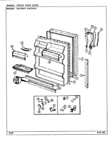 05 - Fresh Food Door parts for Magic Chef Refrigerator RB194PA / DE76A from AppliancePartsPros.com