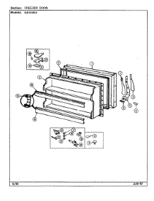 03 - Freezer Door parts for Magic Chef Refrigerator RB194RV / DG68A from AppliancePartsPros.com