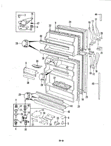 02 - Fresh Food & Freezer Door parts for Magic Chef Refrigerator RB19EY-2A / 5C47A from AppliancePartsPros.com