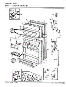 02 - Doors parts for Magic Chef Refrigerator RB19KA-4A / AG65A from AppliancePartsPros.com