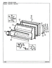 02 - Freezer Door parts for Magic Chef Refrigerator RB212PA / DD76A from AppliancePartsPros.com