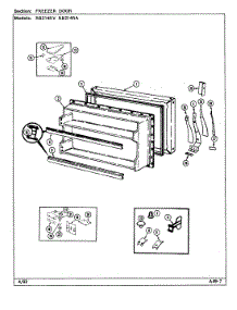 03 - Freezer Door parts for Magic Chef Refrigerator RB214RA / DG74A from AppliancePartsPros.com