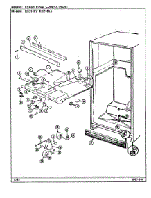 04 - Fresh Food Compartment parts for Magic Chef Refrigerator RB214RA / DG74A from AppliancePartsPros.com