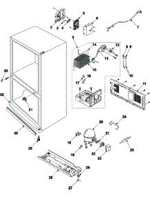 06 - Machine Compartment And Cabinet Back parts for Samsung Refrigerator RB2155BB from AppliancePartsPros.com