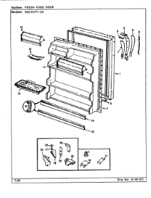 04 - Fresh Food Door parts for Magic Chef Refrigerator RB21KA-2A / CG80A from AppliancePartsPros.com