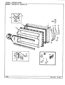 03 - Freezer Door parts for Magic Chef Refrigerator RB21KA-4A / CG83A from AppliancePartsPros.com