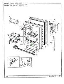 05 - Fresh Food Door parts for Magic Chef Refrigerator RB21KA4AF / BG76C from AppliancePartsPros.com