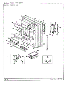 05 - Fresh Food Door parts for Magic Chef Refrigerator RB23KA-4AL / CG99A from AppliancePartsPros.com