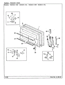 03 - Freezer Door parts for Magic Chef Refrigerator RB23KA-4AW / BG98B from AppliancePartsPros.com