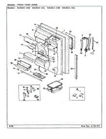 05 - Fresh Food Door parts for Magic Chef Refrigerator RB23KA-4AW / BG98B from AppliancePartsPros.com
