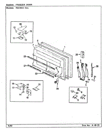 03 - Freezer Door parts for Magic Chef Refrigerator RB23KN-4AL / CG96A from AppliancePartsPros.com