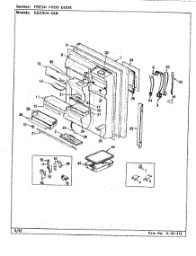 05 - Fresh Food Door parts for Magic Chef Refrigerator RB23KN-4AW / CG97A from AppliancePartsPros.com