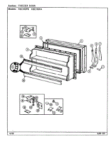 02 - Freezer Door parts for Maytag Refrigerator RBE193PA / DG63A from AppliancePartsPros.com