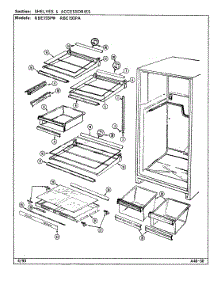 03 - Shelves & Accessories parts for Maytag Refrigerator RBE193PW / DG62A from AppliancePartsPros.com