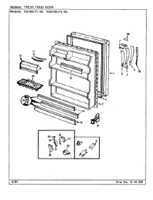 04 - Fresh Food Door parts for Maytag Refrigerator RBE19KA-3A / CG61A from AppliancePartsPros.com