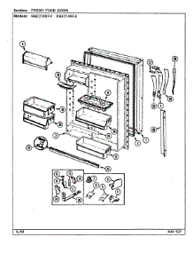 05 - Fresh Food Door parts for Maytag Refrigerator RBE214RFV / DD53A from AppliancePartsPros.com