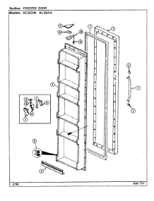 02 - Freezer Door parts for Magic Chef Refrigerator RC202PA / DS07A from AppliancePartsPros.com