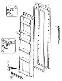 02 - Freezer Door parts for Magic Chef Refrigerator RC202TM from AppliancePartsPros.com