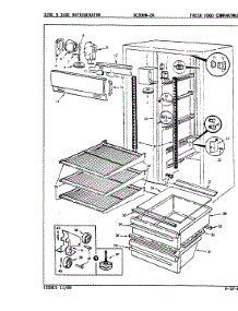 03 - Fresh Food Compartment parts for Magic Chef Refrigerator RC20HN-2A / 9S05A from AppliancePartsPros.com