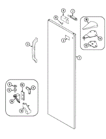 06 - Fresh Food Outer Door parts for Magic Chef Refrigerator RC223AV from AppliancePartsPros.com