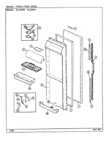 04 - Fresh Food Door parts for Magic Chef Refrigerator RC223PA / DS12A from AppliancePartsPros.com
