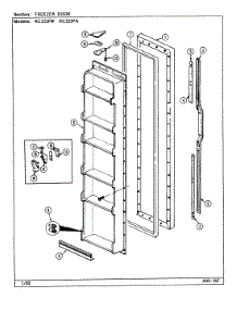 02 - Freezer Door parts for Magic Chef Refrigerator RC223PW / DS11A from AppliancePartsPros.com