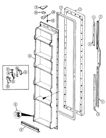 02 - Freezer Door parts for Magic Chef Refrigerator RC223TM from AppliancePartsPros.com