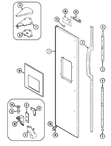03 - Freezer Outer Door parts for Magic Chef Refrigerator RC224ADM from AppliancePartsPros.com