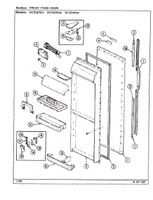 04 - Fresh Food Door parts for Magic Chef Refrigerator RC224PDA / DS33A from AppliancePartsPros.com