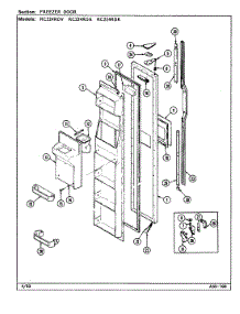 02 - Freezer Door parts for Magic Chef Refrigerator RC224RDA / DS37B from AppliancePartsPros.com