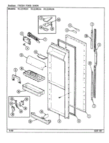 04 - Fresh Food Door parts for Magic Chef Refrigerator RC224RDA / DS37A from AppliancePartsPros.com
