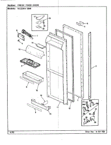 04 - Fresh Food Door parts for Magic Chef Refrigerator RC22KN-3BW / CS36A from AppliancePartsPros.com