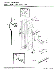 02 - Freezer Door parts for Magic Chef Refrigerator RC22LA-3AW / BS32A from AppliancePartsPros.com