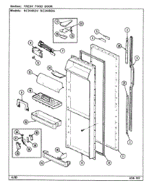 04 - Fresh Food Door parts for Magic Chef Refrigerator RC244RDA / DS84A from AppliancePartsPros.com