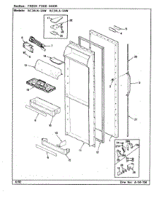 04 - Fresh Food Door parts for Magic Chef Refrigerator RC24LA-3AW / BS82C from AppliancePartsPros.com