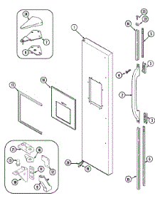 03 - Freezer Outer Door parts for Maytag Refrigerator RCW2010DAB from AppliancePartsPros.com